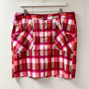CALLAWAY Athletic Golf Tennis Sport Athleisure Skort SZ 14 Plaid Pockets Preppy